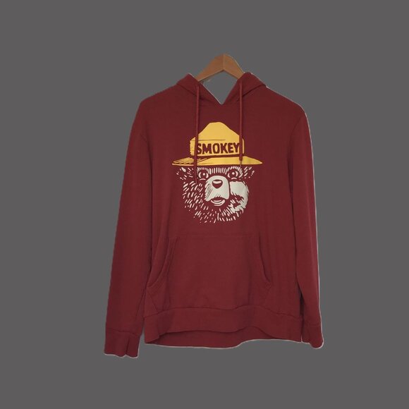 Smokey The Bear Mens Large Hoodie Sweater - Picture 1 of 6